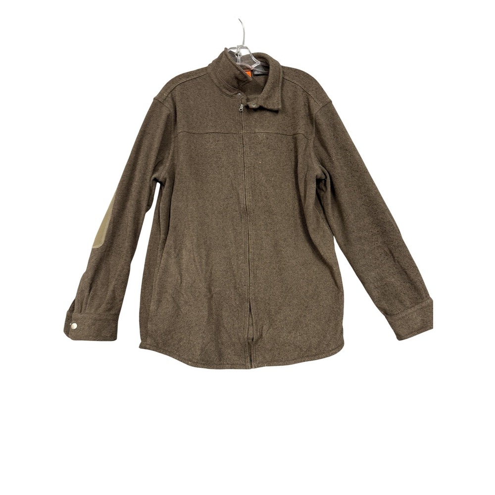 Merrell Jacket‎ Mens Medium Brown Knit Full Zip Elbow Patch Select Regulate